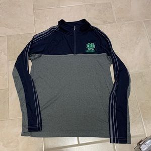 Boys half zip Notre Dame shirt size youth 16-18 by Colosseum
